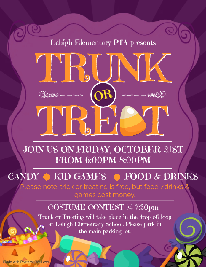 Picture of Lehigh Elementary Trunk or Treat flyer